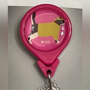 Figs Pink ID badge holder with Stylish Design